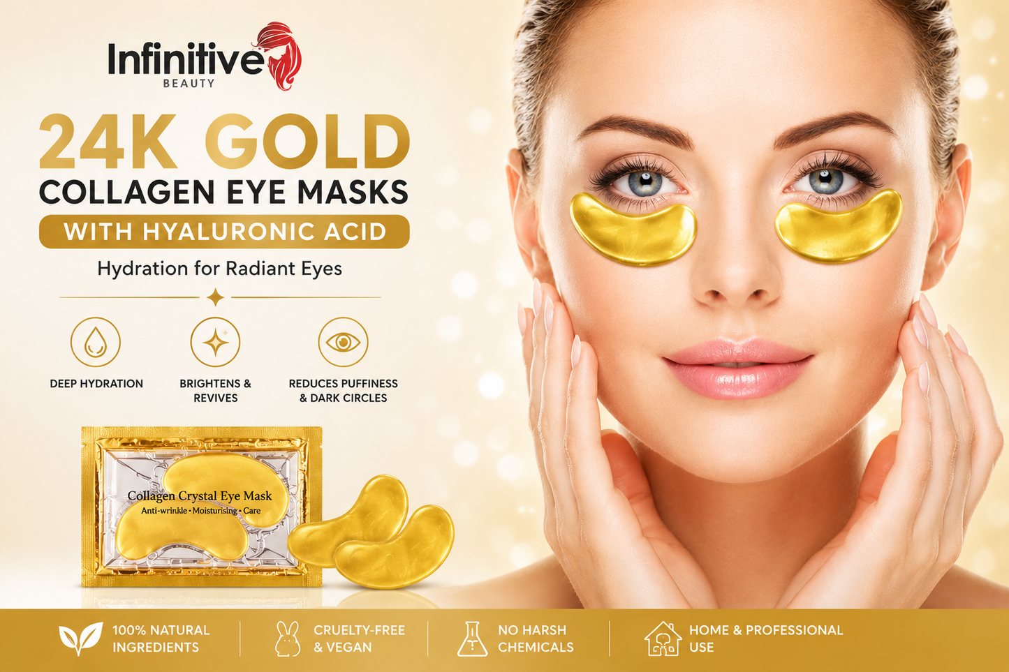 Infinitive Beauty 24k Gold Collagen Eye Masks