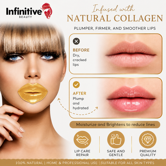 24K Infinitive Beauty Gold Collagen Lip Masks – Deep Hydration & Plumping