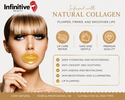 24K Infinitive Beauty Gold Collagen Lip Masks – Deep Hydration & Plumping