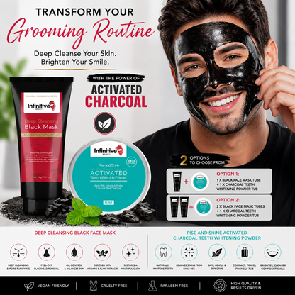 Infinitive Beauty Deep Cleansing Black Mask & IB Charcoal Teeth Whitening Powder