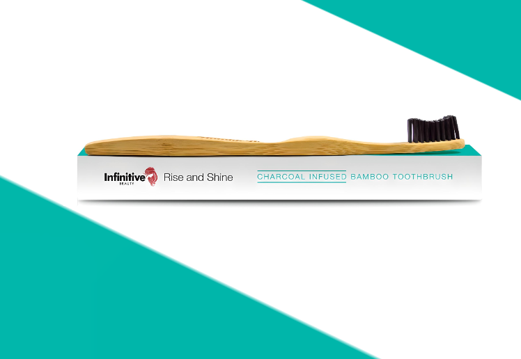 Infinitive Beauty ‘Rise and Shine’ Charcoal Infused Bamboo Toothbrush – Eco-Friendly Oral Care