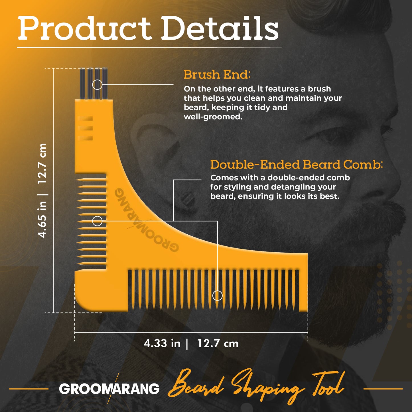Groomarang Beard Shaping & Styling Template Comb