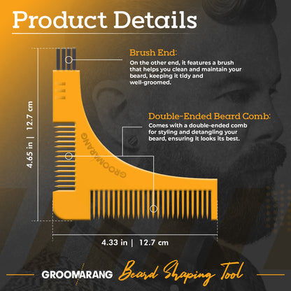 Groomarang Beard Shaping & Styling Template Comb