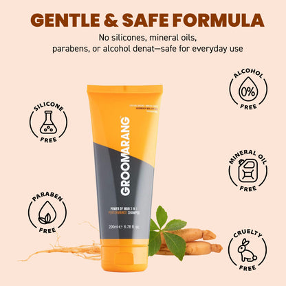 Groomarang Power of Man 3 in 1 'Performance' Shampoo 200ml