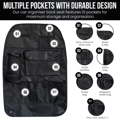 Car Seat Multi Pocket Organiser