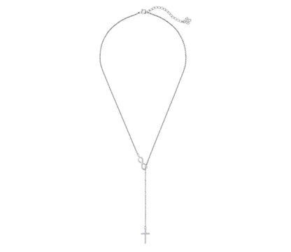 Diamond Style London - Infinity Lariat Necklace in Rhodium Plating (Item code: Infinitylariatneck)