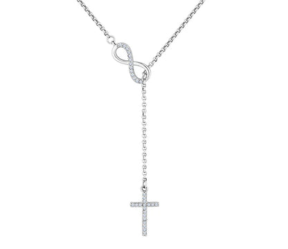 Diamond Style London - Infinity Lariat Necklace in Rhodium Plating (Item code: Infinitylariatneck)