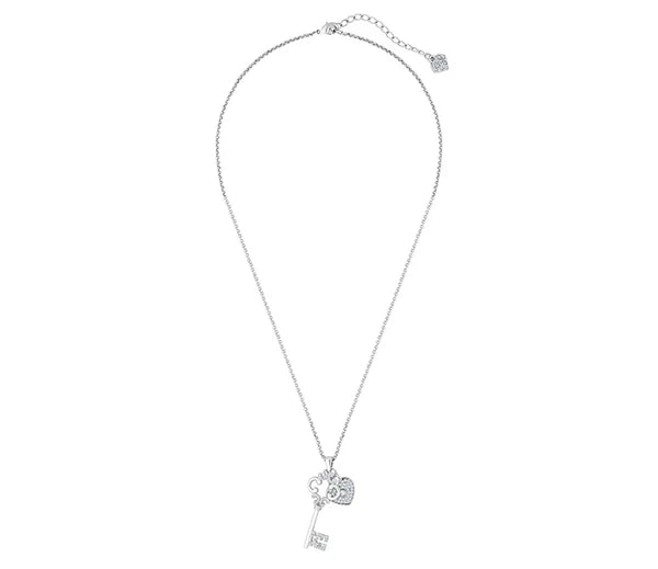 Diamond Style London - Lock and Key Pendant in Rhodium Plating (Item code: Lockandkeypen)