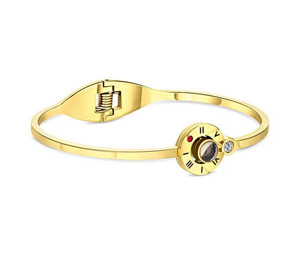 Diamond Style London - Love Language Bangle in Gold Plating (Item code: Lovelanguagebanglegold)