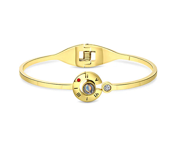 Diamond Style London - Love Language Bangle in Gold Plating (Item code: Lovelanguagebanglegold)