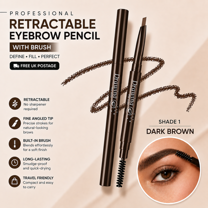 Maxdona Retractable Long Lasting Eyebrow Eye Brow Pencil with Brush