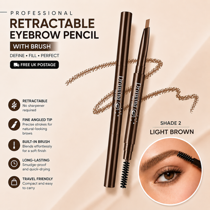 Maxdona Retractable Long Lasting Eyebrow Eye Brow Pencil with Brush