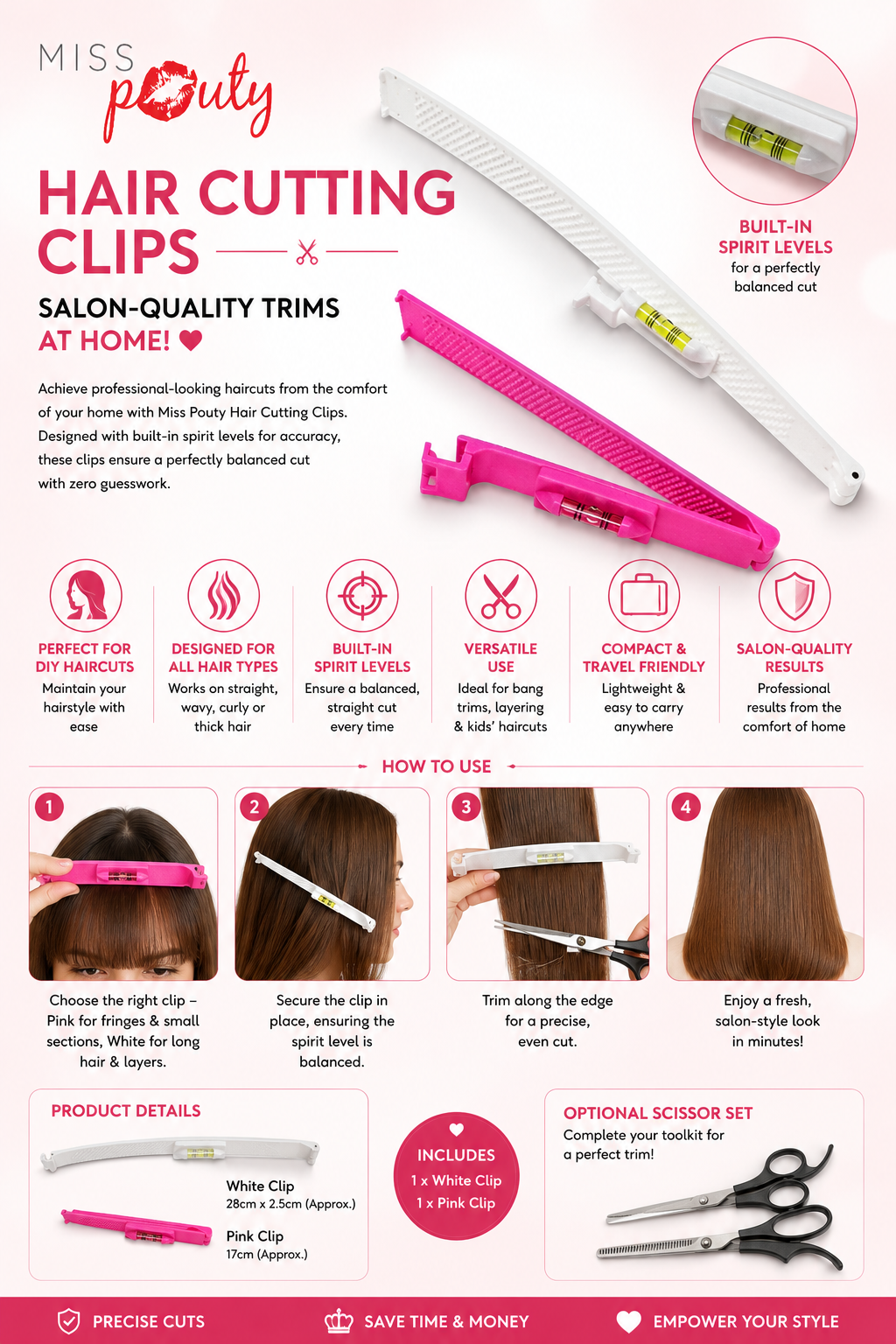 Miss Pouty Hair Cutting Clips – Salon-Quality Trims at Home!