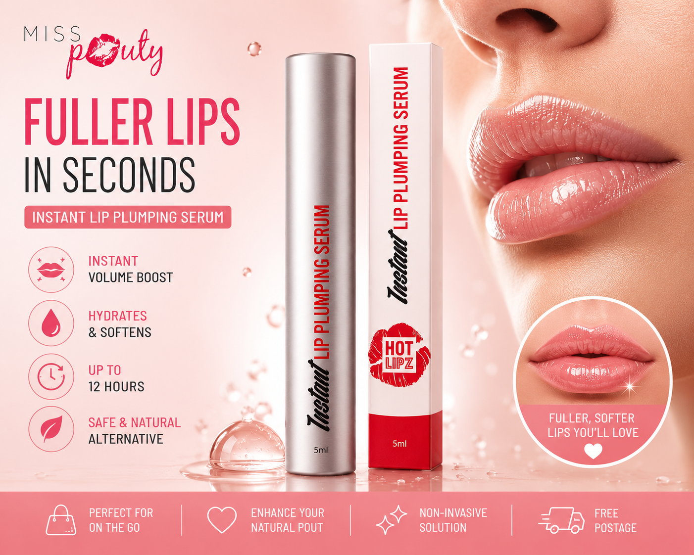 Hotlipz Instant Lip Plumping Serum – Fuller, Softer Lips in Seconds