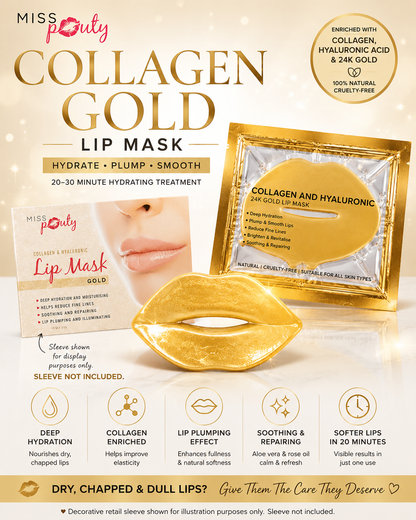 Miss Pouty Gold Collagen Lip Masks – Hydrating & Plumping Lip Treatment