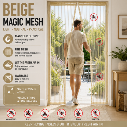 Magic Mesh Magnetic Mosquito & Fly Screen Door – 5 Colours
