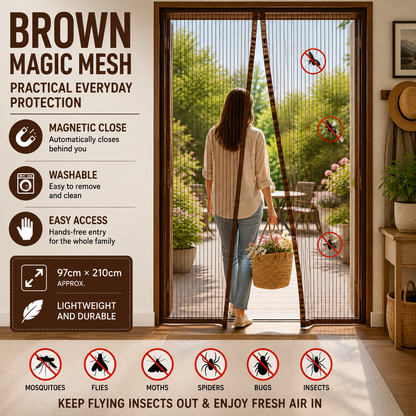 Magic Mesh Magnetic Mosquito & Fly Screen Door – 5 Colours