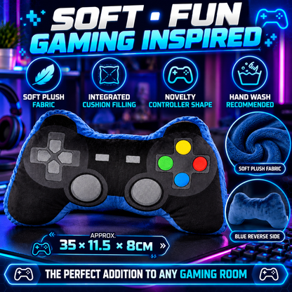 Puckator Plush Game Over Controller Shaped Cushion Home Decorative Gaming Gift Novelty Shape 115X35X8Cm