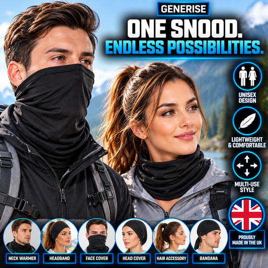 GENERISE Unisex Snood Neck Warmer – UK Made Multi-Use Face, Head &amp; Neck Cover&nbsp;
