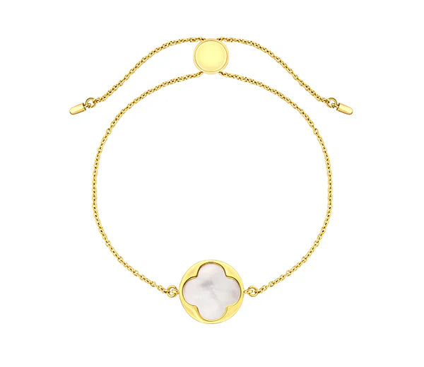 Diamond Style London - Pearl Clover Bracelet in Gold Plating (Item code: Pearlcloverbragold)