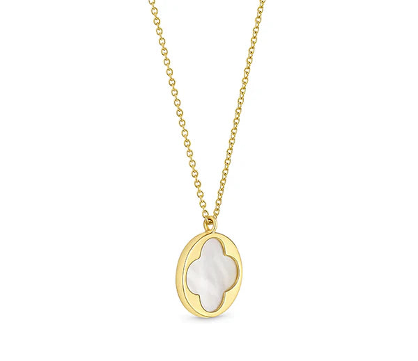 Diamond Style London - Pearl Clover Pendant in Gold plating (Item code: Pearlcloverpengold)