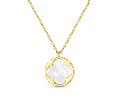 Diamond Style London - Pearl Clover Pendant in Gold plating (Item code: Pearlcloverpengold)