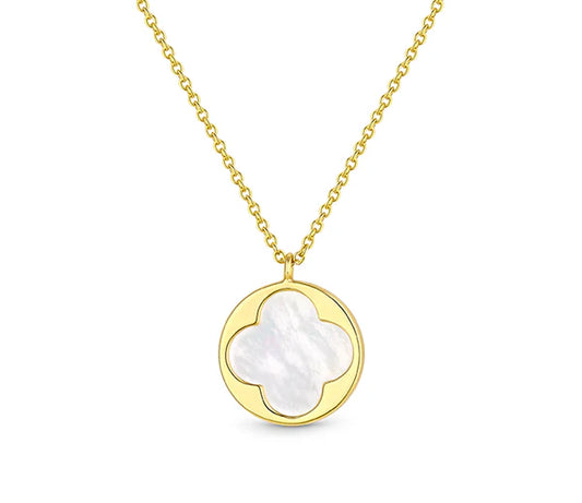 Diamond Style London - Pearl Clover Pendant in Gold plating Necklace