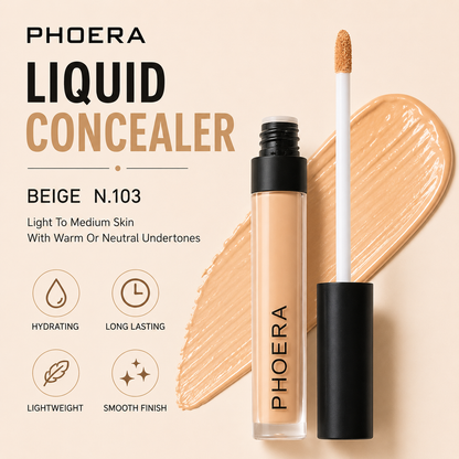 Phoera Concealer Full Coverage Liquid – Flawless, Long-Lasting & Hydrating