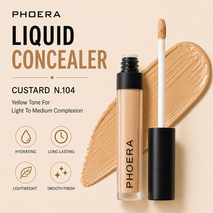 Phoera Concealer Full Coverage Liquid – Flawless, Long-Lasting & Hydrating