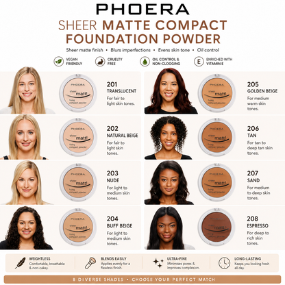 PHOERA Sheer Matte Compact Foundation Powder