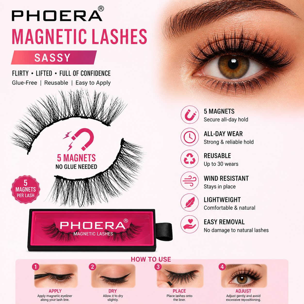 Phoera Magnetic Eyelashes - 3 Stunning Designs!