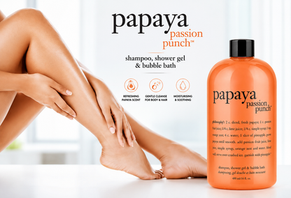 Philosophy Papaya Passion Punch – 3-in-1 Shampoo, Shower Gel & Bubble Bath 480ml
