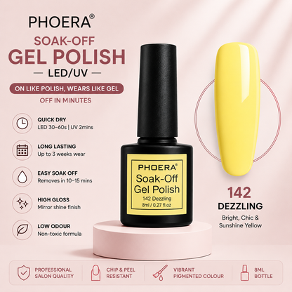 Phoera Soak-Off Gel Polish 8ml | Long-Lasting LED & UV Gel Nail Polish