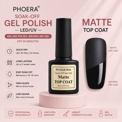 Phoera Soak-Off Gel Polish 8ml | Long-Lasting LED & UV Gel Nail Polish