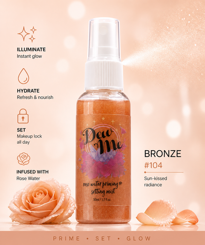 Phoera Dew Me Priming & Setting Sprays 50ml – Hydrating Illuminating Makeup Mist with Hyaluronic Acid