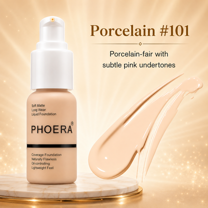 Phoera Flawless Matte Liquid Foundation (10 Shades Available - Select in Dropdown)