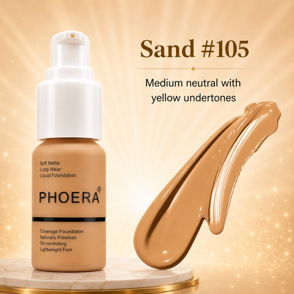 Phoera Flawless Matte Liquid Foundation (10 Shades Available - Select in Dropdown)