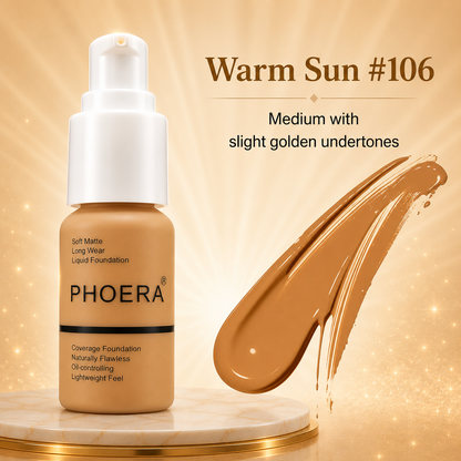 Phoera Flawless Matte Liquid Foundation (10 Shades Available - Select in Dropdown)