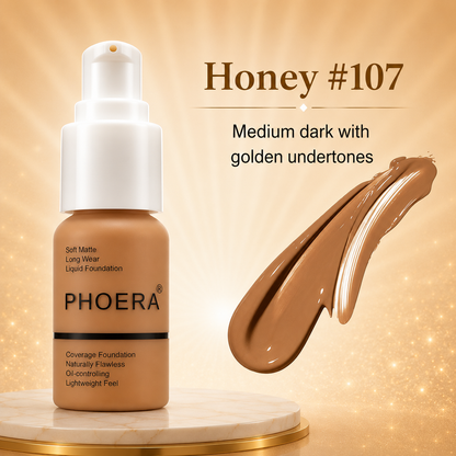 Phoera Flawless Matte Liquid Foundation (10 Shades Available - Select in Dropdown)