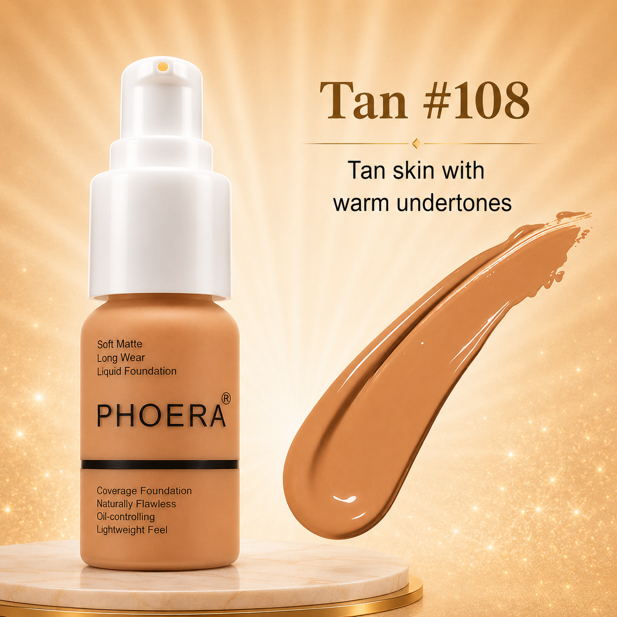 Phoera Flawless Matte Liquid Foundation (10 Shades Available - Select in Dropdown)