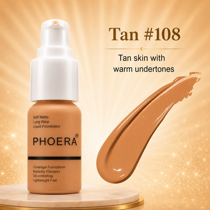 Phoera Flawless Matte Liquid Foundation (10 Shades Available - Select in Dropdown)