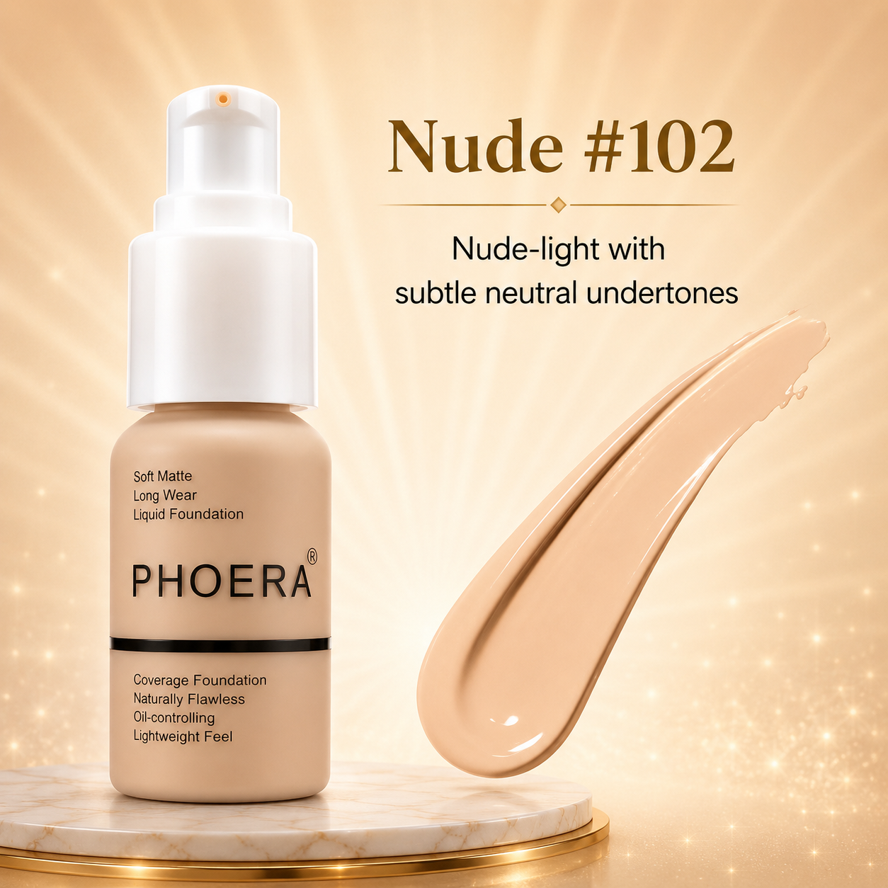 Phoera Flawless Matte Liquid Foundation (10 Shades Available - Select in Dropdown)