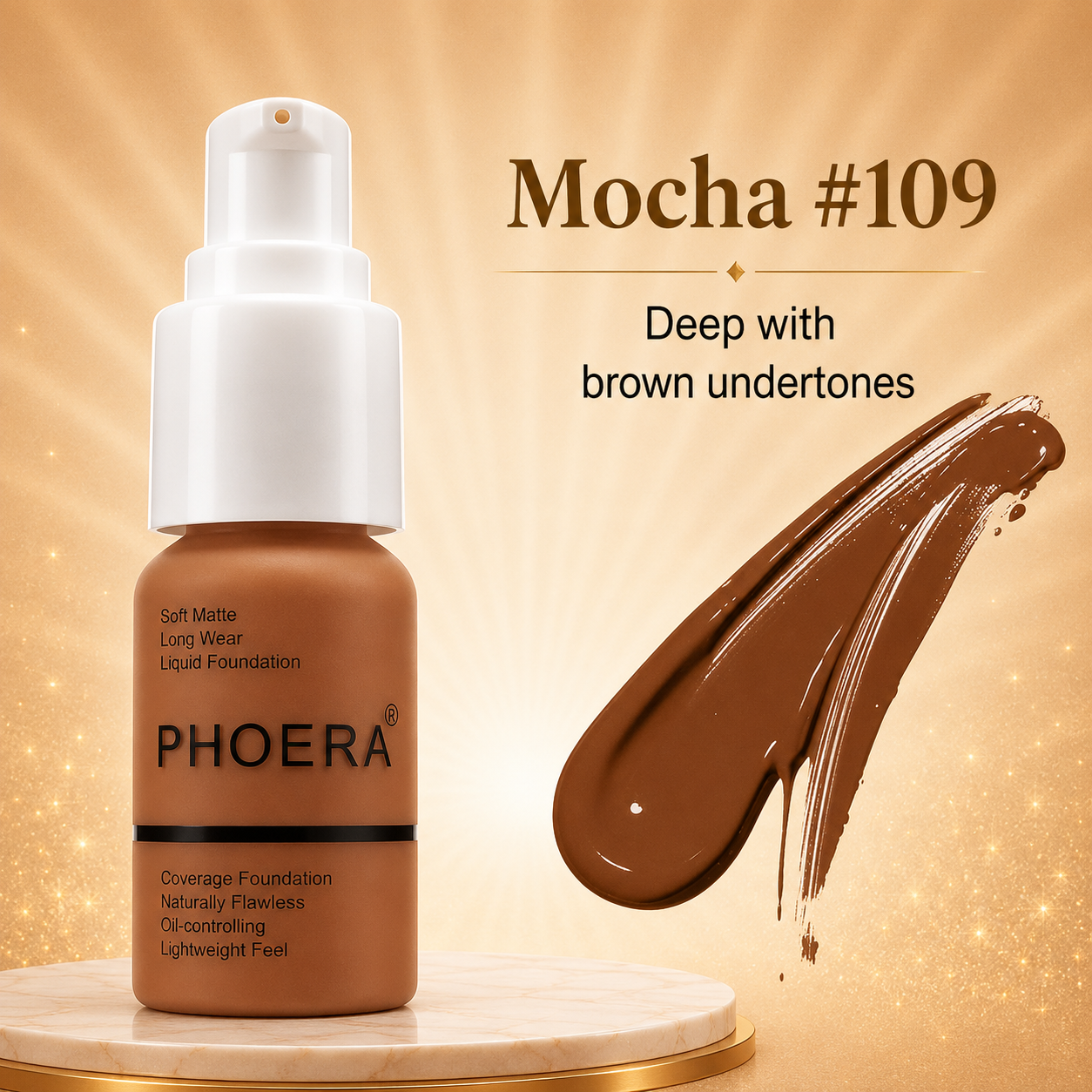 Phoera Flawless Matte Liquid Foundation (10 Shades Available - Select in Dropdown)