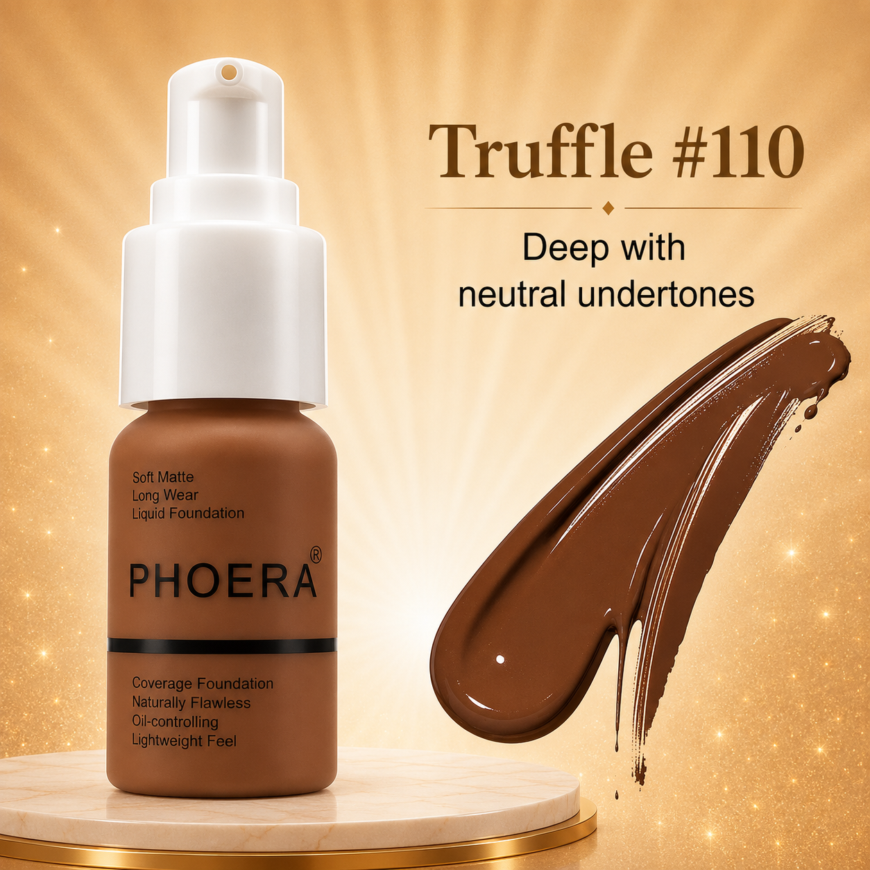 Phoera Flawless Matte Liquid Foundation (10 Shades Available - Select in Dropdown)
