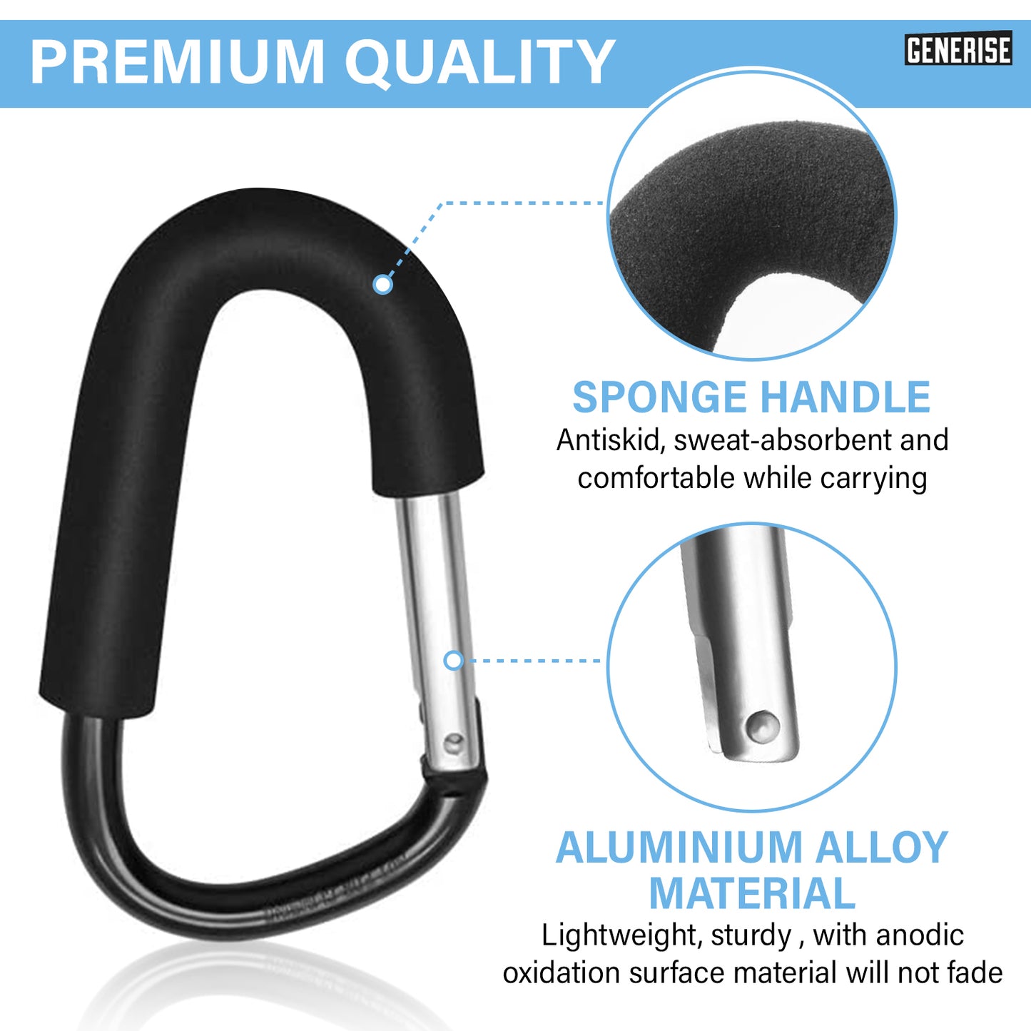 Generise 'Mummy' Buggy Pram Clip - Heavy Duty 10kg Load Capacity