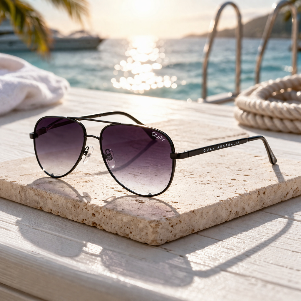 Quay Australia High Key Mini Sunglasses with Case