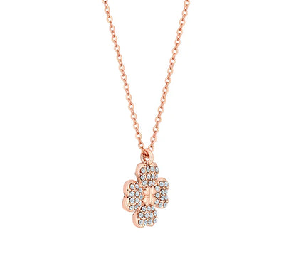 Diamond Style London - Reverse Flower Necklace with Crystals in rose gold (Item code: Reverseflowerneckrose)