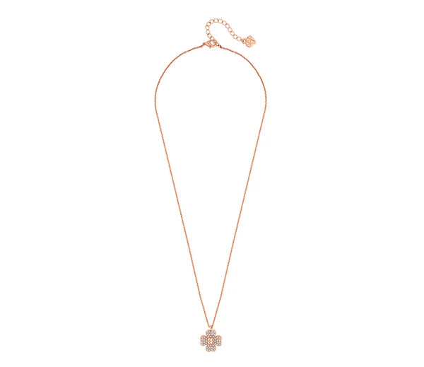 Diamond Style London - Reverse Flower Necklace with Crystals in rose gold (Item code: Reverseflowerneckrose)