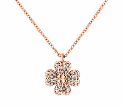 Diamond Style London - Reverse Flower Necklace with Crystals in rose gold (Item code: Reverseflowerneckrose)