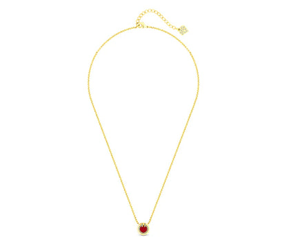Diamond Style London - Round Pendant Small with Red enamel in yellow gold (Item code: Roundpensmlgold)